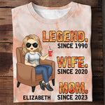 Custom Name Wife Mom Gifts for Women - Personalized AOP T-Shirt
