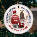Custom Name Funny Christmas Couple Gifts - Personalized Ceramic Ornament