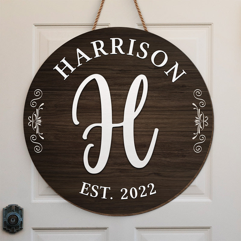 Our Home Sweet Home - Family Personalized Custom Round Shaped Home Decor Wood Sign - House Warming Gift For Family Members