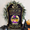 Sky Above Earth Below Peace Within - Personalized Custom Shaped Home Decor Witch Wood Sign - Halloween Gift For Witches, Yourself