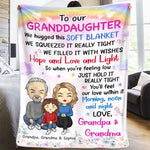 Custom Name Granddaughter Love Gifts from Grandma and Grandpa - Personalized Blanket