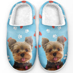 Yorkshire Terrier Paw Print Heart Design - Fluffy Slipper