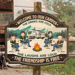 Custom Name Camper Gifts for Friends - Personalized Wood Sign