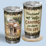 Custom Husband & Wife Camping Partners for Life Gifts for Couples - Personalized Tumbler