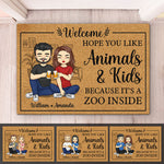 Custom Name Funny Animal Lover Gifts for Couples - Personalized Doormat