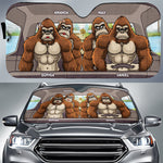 Custom Name Gorilla Family Gifts - Personalized Auto Sunshade