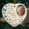 Custom Photo In Loving Memory - Memorial Personalized Custom Ornament - Ceramic Heart Shaped - Christmas Gift, Sympathy Gift For Family Members