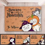 Custom Name Halloween Cat Decor - Personalized Doormat