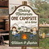 Camping Partners For Life - Camping Personalized Custom Shaped Home Decor Wood Sign - House Warming Gift For Couples, Husband Wife, Camping Lovers