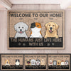 Welcome To Our Home, Human Live Here With Fur Babies - Dog & Cat Personalized Custom Decorative Mat - Gift For Pet Owners, Pet Lovers
