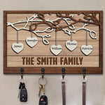 Custom Family Name Tree Gifts for Families - Personalized Key Holder