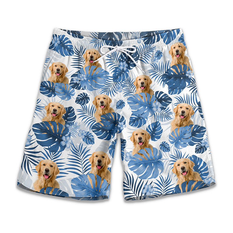 Custom Photo Beach More Worry Less - Dog & Cat Personalized Custom Tropical Hawaiian Aloha Men Beach Shorts - Summer Vacation Gift, Birthday Party Gift For Pet Owners, Pet Lovers