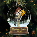 Custom Name Firefighter Couple Christmas Gifts - Personalized Ornament