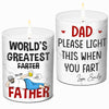 World's Greatest Farter - Family Personalized Custom Smokeless Scented Candle - Father's Day, Birthday Gift For Dad