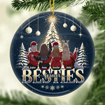 Custom Name Christmas Bestie Gifts for Women - Personalized Ceramic Ornament