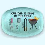 Custom Name King of the Grill Gifts for Dad - Personalized Platter