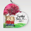 We've Been Together Since - Couple Personalized Custom Heart Shaped Acrylic Keychain - Gift For Husband Wife, Anniversary