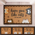Custom Hope You Like Cats Housewarming Decor - Personalized Doormat
