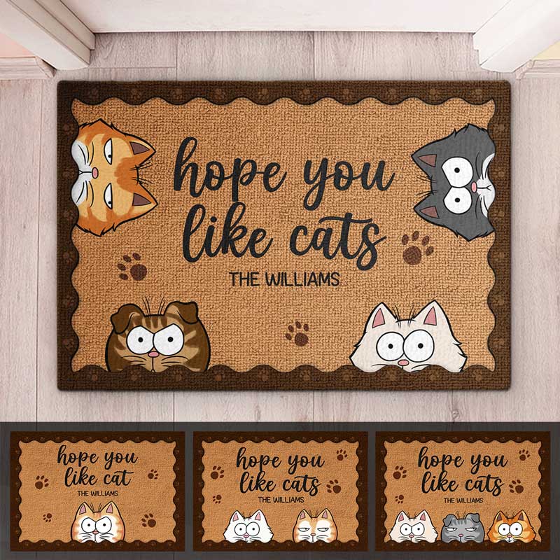 Custom Hope You Like Cats Housewarming Decor - Personalized Doormat