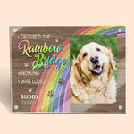Custom Pet Photo Rainbow Bridge Memorial Decor - Personalized Acrylic Photo Frame