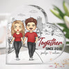 Happily Together Since - Couple Personalized Custom Heart Shaped Acrylic Plaque - Gift For Husband Wife, Anniversary