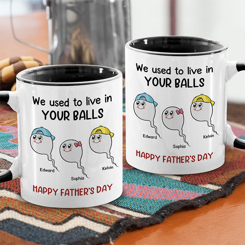 Thanks For Not Swallowing Us - Family Personalized Custom Accent Mug - Father's Day, Mother's Day, Birthday Gift For Dad, Mom