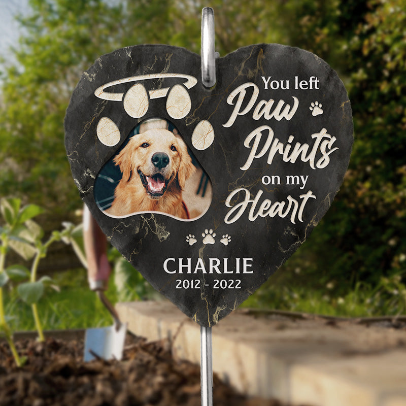Custom Pet Photo Dog Memorial Decor - Personalized Garden Slate