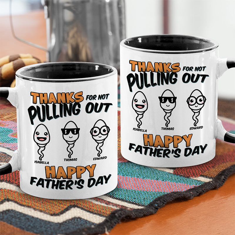 Thank You Dad For Everything - Family Personalized Custom Accent Mug - Father's Day, Birthday Gift For Dad