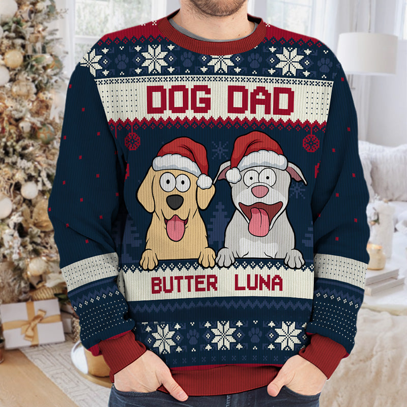 Custom Name Christmas Dog Dad Gifts - Personalized Sweatshirt