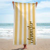 Happiness Comes In Waves - Bestie Personalized Custom Beach Towel - Summer Vacation Gift, Birthday Pool Party Gift For Best Friends, BFF, Sisters