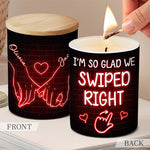 Custom Name Swiped Right Couple Gifts - Personalized Scented Candle