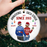 Custom Name Anniversary Christmas Gifts for Couples - Personalized Ceramic Ornament