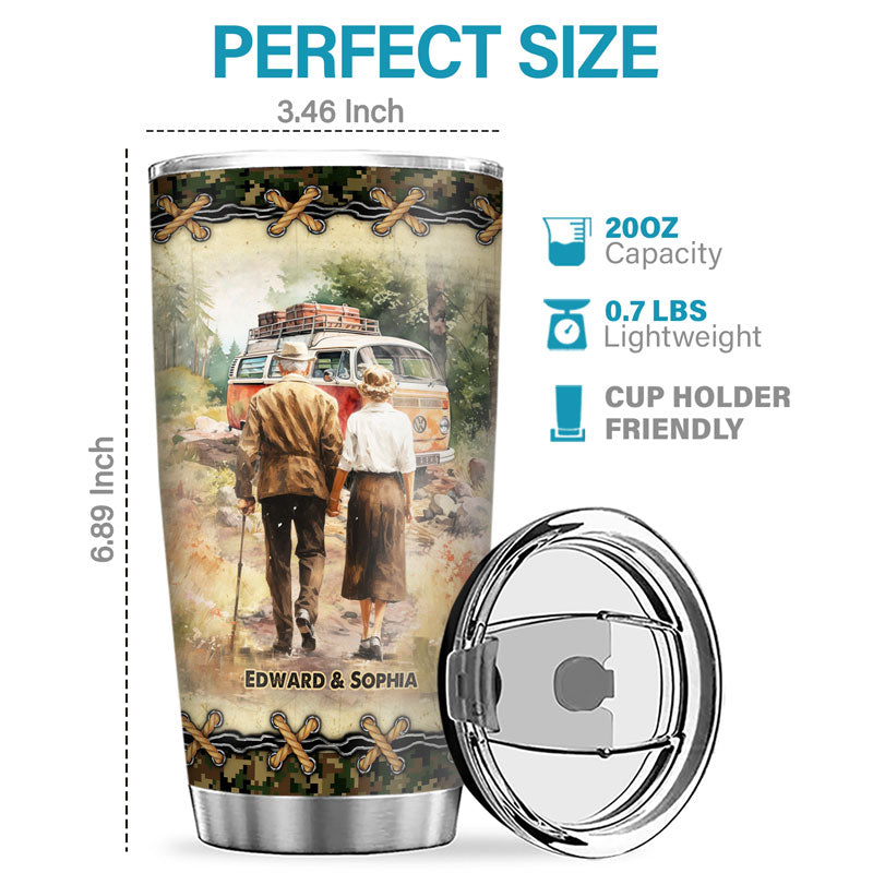 Custom Husband & Wife Camping Partners for Life Gifts for Couples - Personalized Tumbler