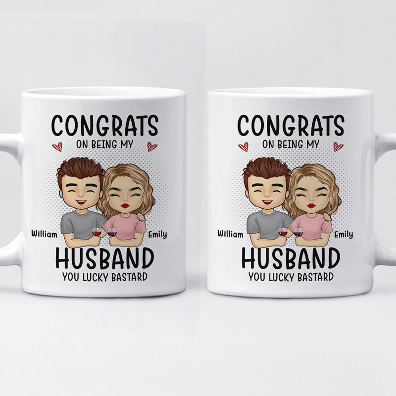 Congrats On Being My Boyfriend - Couple Personalized Custom Mug - Gift For Husband Wife, Anniversary