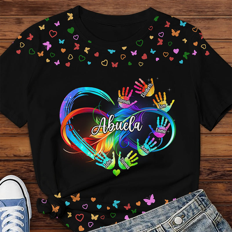 The Perfect Grandma - Family Personalized Custom Unisex All-Over Printed T-Shirt - Mother's Day, Birthday Gift For Grandma