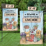 Custom Name Spoiled Rotten Dogs Garden Decor - Personalized Flag