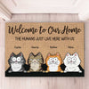 Enter With A Happy Heart - Cat Personalized Custom Decorative Mat - Gift For Pet Owners, Pet Lovers