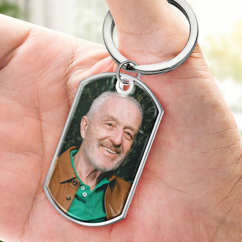 Custom Photo Always Loved Forever Missed - Memorial Personalized Custom Keychain - Sympathy Gift For Family Members