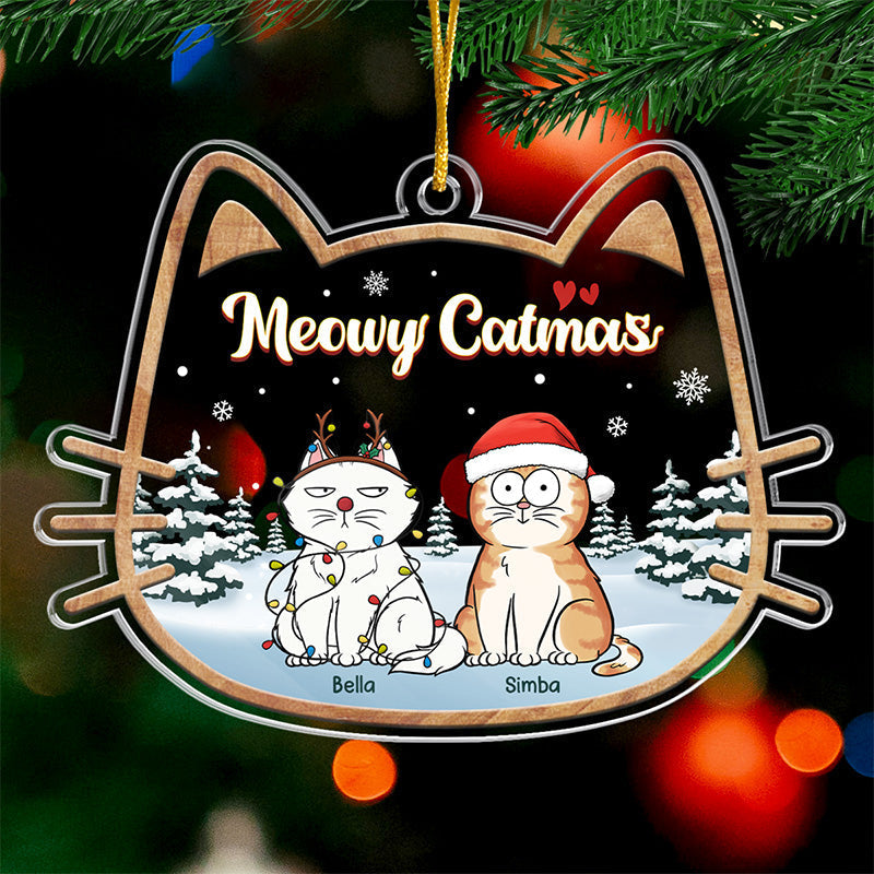 Cats Make The Season Bright - Cat Personalized Custom Ornament - Acrylic Cat Shaped - Christmas Gift For Pet Owners, Pet Lovers