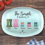 Custom Name Family Rain Boot Gifts - Personalized Platter