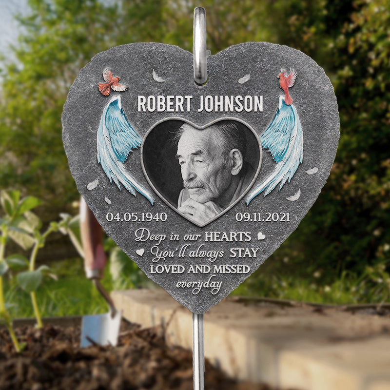 Custom Photo You Will Always Be Loved - Memorial Personalized Memorial Garden Slate & Hook -  Sympathy Gift, Gift For Family Members