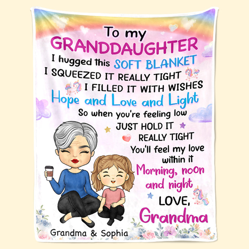 Custom Name Grandma to Granddaughter Gifts - Personalized Blanket