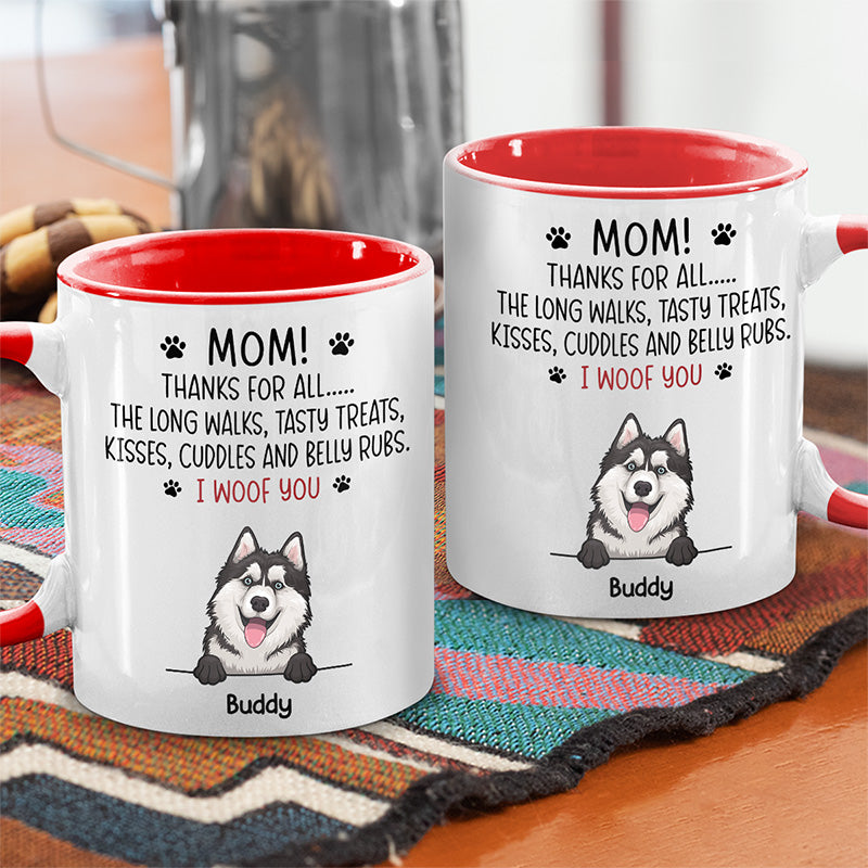 Thanks For The Daily Strolls - Dog Personalized Custom Accent Mug - Gift For Pet Owners, Pet Lovers