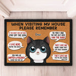 Custom Cat House Rules Gifts for Cat Lovers - Personalized Doormat