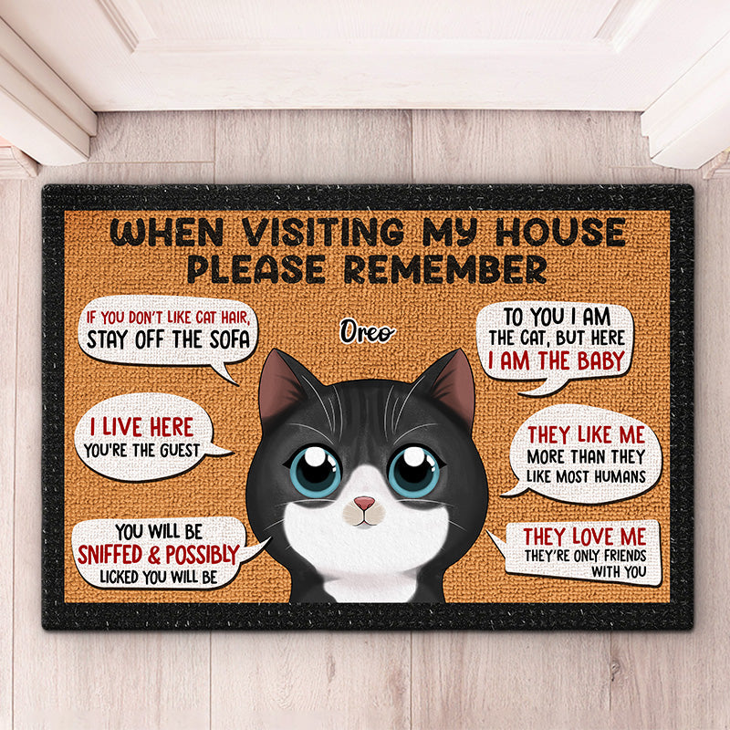 Custom Cat House Rules Gifts for Cat Lovers - Personalized Doormat