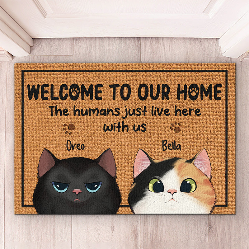 Custom Funny Cat Welcome Home Decor - Personalized Doormat