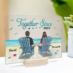 Custom Name Beach Couple Gifts - Personalized Acrylic Plaque