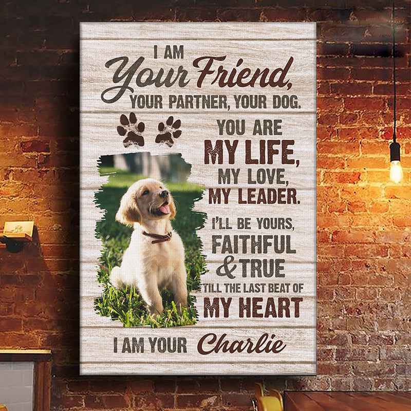 Custom Dog Photo Name Gifts for Dog Lovers - Personalized Canvas
