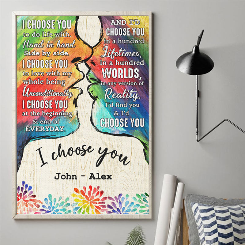 Custom Name I Choose You Couple Gifts - Personalized Poster