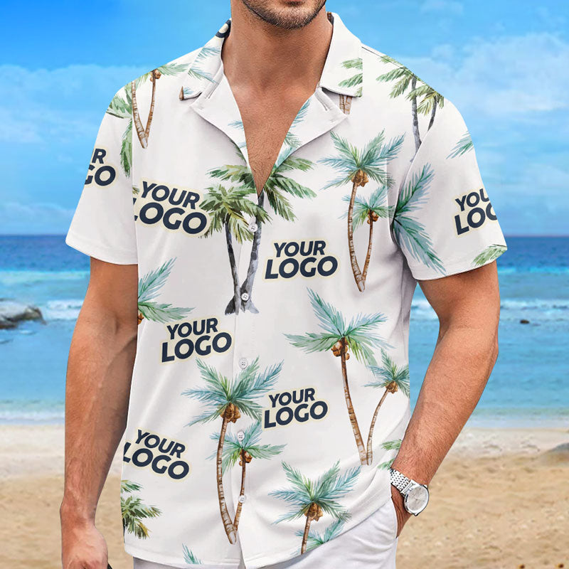 Custom Photo Seek To Sea More - Company Logo Personalized Custom Unisex Tropical Hawaiian Aloha Shirt - Summer Vacation Gift, Gift For Coworker, Team Members